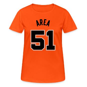 ZONE 51 Noir - T-shirt respirant Femme - orange néon - Devant - AI Model Female 172 dark (172cm)