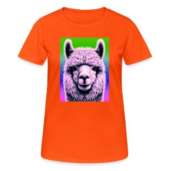 Alpaka - Frauen T-Shirt atmungsaktiv - Neonorange - Vorne - AI Model Female 172 dark (172cm)