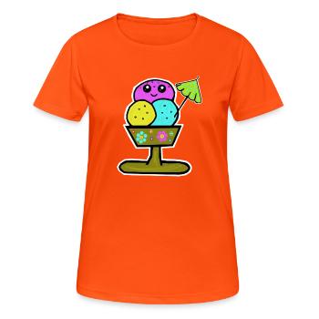 Glace colorée Sundae Glace Glace Glace - T-shirt respirant Femme - orange néon - Devant - AI Model Female 172 dark (172cm)
