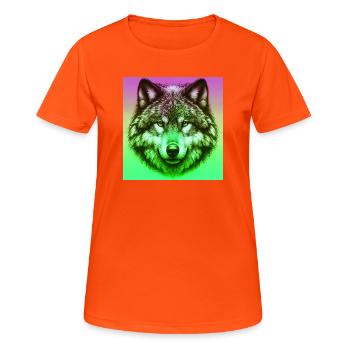 Wolf - Women's Breathable T-Shirt - neon orange - Front - AI Model Female 172 dark (172cm)