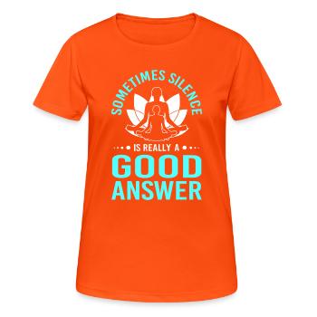 Zen Meditation Buddhismus Buddhist Buddha Chakra - Frauen T-Shirt atmungsaktiv - Neonorange - Vorne - AI Model Female 172 dark (172cm)