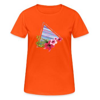 Du bist wundervoll  - Frauen T-Shirt atmungsaktiv - Neonorange - Vorne - AI Model Female 172 dark (172cm)