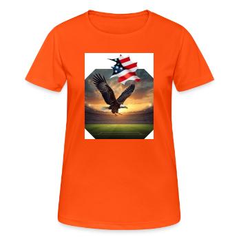 Aigle patriotique dans le stade - T-shirt respirant Femme - orange néon - Devant - AI Model Female 172 dark (172cm)