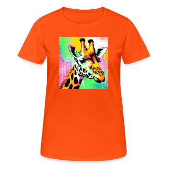 girafe - T-shirt respirant Femme - orange néon - Devant - AI Model Female 172 dark (172cm)