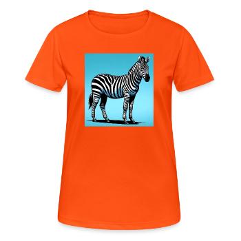 Zebra - Frauen T-Shirt atmungsaktiv - Neonorange - Vorne - AI Model Female 172 dark (172cm)