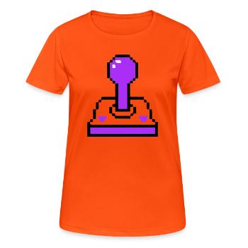 Arcade Joystick Retro Konsole - Frauen T-Shirt atmungsaktiv - Neonorange - Vorne - AI Model Female 172 dark (172cm)