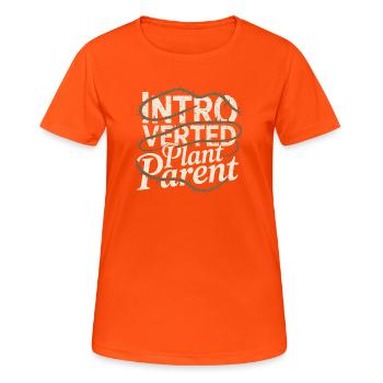 Introvertierter Pflanzenelternteil - Frauen T-Shirt atmungsaktiv - Neonorange - Vorne - AI Model Female 172 dark (172cm)