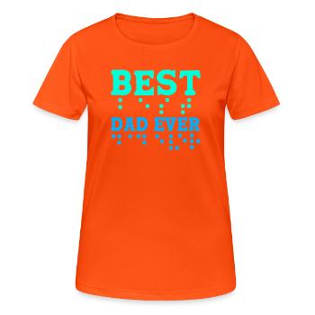 Blind Blindenschrift Braille - Frauen T-Shirt atmungsaktiv - Neonorange - Vorne - AI Model Female 172 dark (172cm)