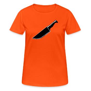 Scharfes Messer - Frauen T-Shirt atmungsaktiv - Neonorange - Vorne - AI Model Female 172 dark (172cm)