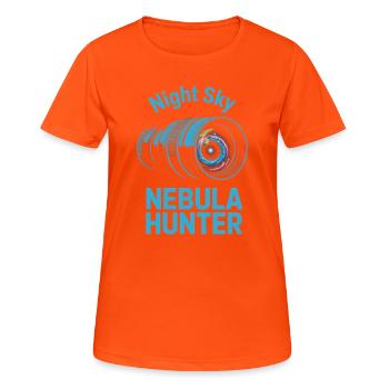Night Sky Nebula Hunter - Women's Breathable T-Shirt - neon orange - Front - AI Model Female 172 dark (172cm)