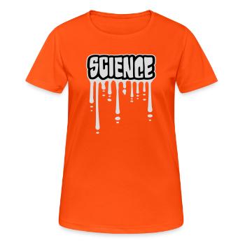 Déclaration scientifique : Déclaration sur l’éducation des nerds - T-shirt respirant Femme - orange néon - Devant - AI Model Female 172 dark (172cm)
