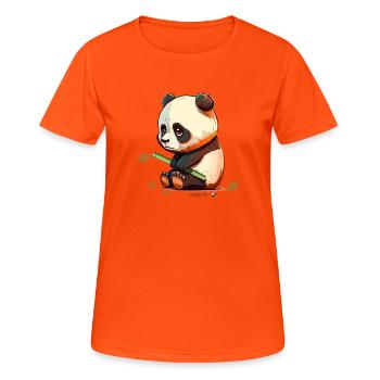 Panda triste avec panda triste en bambou - T-shirt respirant Femme - orange néon - Devant - AI Model Female 172 dark (172cm)