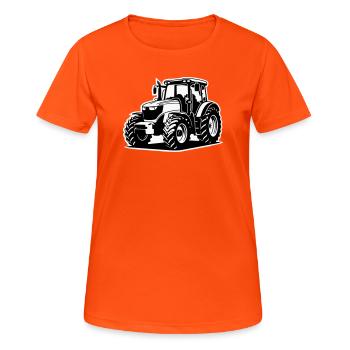 Tractor / Tractor / Tractor (2-color) - Women's Breathable T-Shirt - neon orange - Front - AI Model Female 172 dark (172cm)