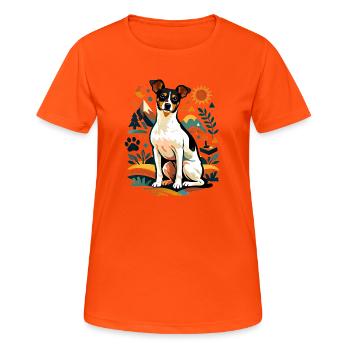 Bodeguero Folk Style - Frauen T-Shirt atmungsaktiv - Neonorange - Vorne - AI Model Female 172 dark (172cm)