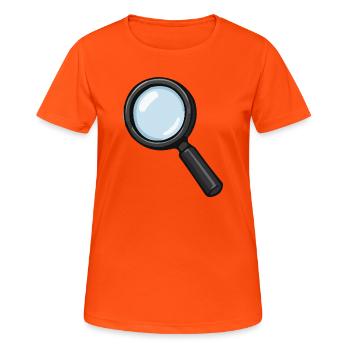 Vergrößerungsglas Illustration Lupe - Frauen T-Shirt atmungsaktiv - Neonorange - Vorne - AI Model Female 172 dark (172cm)