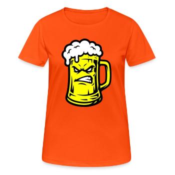 Beer Comic - Women's Breathable T-Shirt - neon orange - Front - AI Model Female 172 dark (172cm)