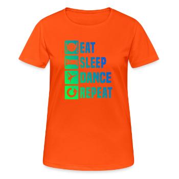 Geschenkidee für einen Breakdancer mit Streetdance - Frauen T-Shirt atmungsaktiv - Neonorange - Vorne - AI Model Female 172 dark (172cm)