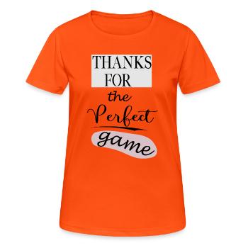 Merci - T-shirt respirant Femme - orange néon - Devant - AI Model Female 172 dark (172cm)