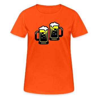 Icône de la bière qui encourage - T-shirt respirant Femme - orange néon - Devant - AI Model Female 172 dark (172cm)
