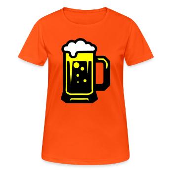 Beer beer glass icon - Women's Breathable T-Shirt - neon orange - Front - AI Model Female 172 dark (172cm)