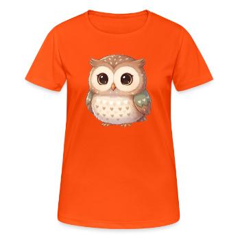 Eule - Frauen T-Shirt atmungsaktiv - Neonorange - Vorne - AI Model Female 172 dark (172cm)