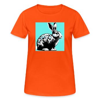 lapin - T-shirt respirant Femme - orange néon - Devant - AI Model Female 172 dark (172cm)