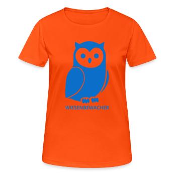 Minimalistisches Wiesenbewacher Design - Frauen T-Shirt atmungsaktiv - Neonorange - Vorne - AI Model Female 172 dark (172cm)