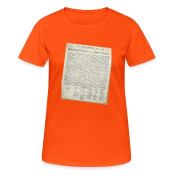 Declaration of Independence Parchment Design - Women's Breathable T-Shirt - neon orange - Front - AI Model Female 172 dark (172cm)