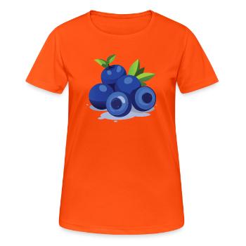 Blaubeeren Kostüm Karneval Beeren Heidelbeeren - Frauen T-Shirt atmungsaktiv - Neonorange - Vorne - AI Model Female 172 dark (172cm)