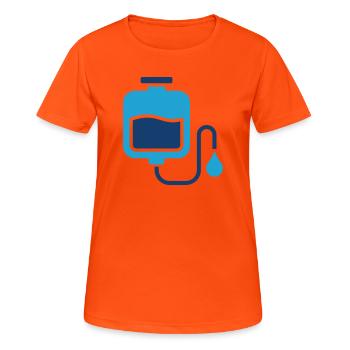 IV-Tropfleitungs-Icon Infusionstherapie Medizinischer Vektor - Frauen T-Shirt atmungsaktiv - Neonorange - Vorne - AI Model Female 172 dark (172cm)