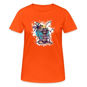 Vacances d’été à Fourmis - T-shirt respirant Femme - orange néon - Devant - AI Model Female 172 dark (172cm)