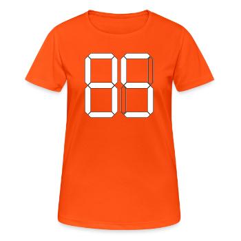 NUMÉRO 85 Quatre-vingt-cinq Cadeaux Numériques - T-shirt respirant Femme - orange néon - Devant - AI Model Female 172 dark (172cm)