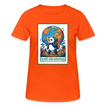 Alone and Unafraid - Women's Breathable T-Shirt - neon orange - Front - AI Model Female 172 dark (172cm)