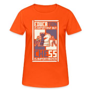 Schach Schachspieler Schachbrett - Frauen T-Shirt atmungsaktiv - Neonorange - Vorne - AI Model Female 172 dark (172cm)