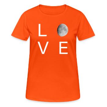 Amour Lunaire Minimal - T-shirt respirant Femme - orange néon - Devant - AI Model Female 172 dark (172cm)