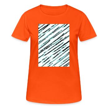 Diagonal turquoise texture - Women's Breathable T-Shirt - neon orange - Front - AI Model Female 172 dark (172cm)