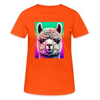 Alpaga - T-shirt respirant Femme - orange néon - Devant - AI Model Female 172 dark (172cm)