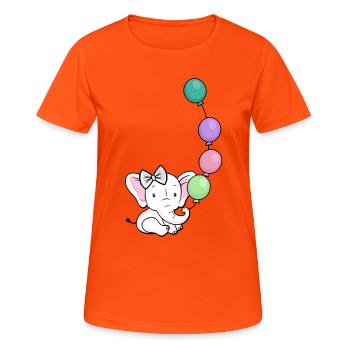 Pastel Balloon Elephant - Women's Breathable T-Shirt - neon orange - Front - AI Model Female 172 dark (172cm)