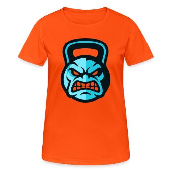 Logo kettlebell d’entraînement - T-shirt respirant Femme - orange néon - Devant - AI Model Female 172 dark (172cm)