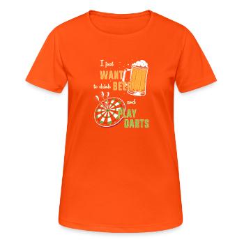 Dart Dartboard Dartpfeil - Frauen T-Shirt atmungsaktiv - Neonorange - Vorne - AI Model Female 172 dark (172cm)
