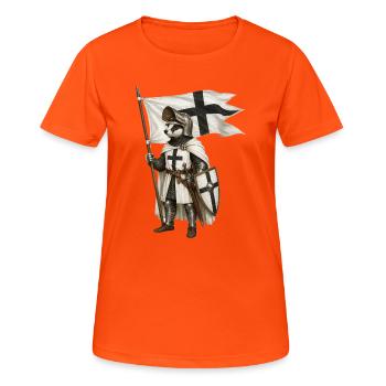 Dachs-Deutscher Ritter 1410 - Frauen T-Shirt atmungsaktiv - Neonorange - Vorne - AI Model Female 172 dark (172cm)