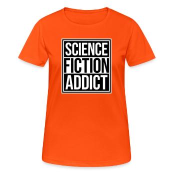 Citation d’amateur de science-fiction accro à la science-fiction - T-shirt respirant Femme - orange néon - Devant - AI Model Female 172 dark (172cm)