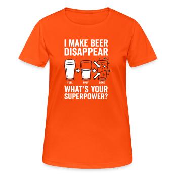 Ich Lasse Bier Verschwinden Craft Beer - Frauen T-Shirt atmungsaktiv - Neonorange - Vorne - AI Model Female 172 dark (172cm)