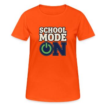 Back to School – School Mode On Power Button - Women's Breathable T-Shirt - neon orange - Front - AI Model Female 172 dark (172cm)