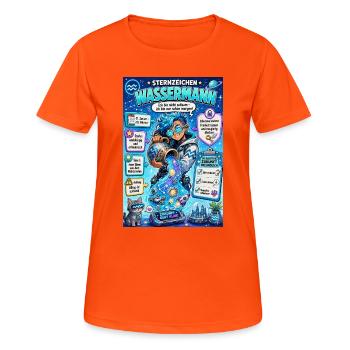 Wassermann - Zukunft? Ich bin schon morgen, klar! - Frauen T-Shirt atmungsaktiv - Neonorange - Vorne - AI Model Female 172 dark (172cm)