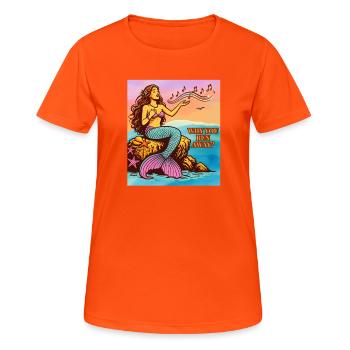 Meerjungfrauengesang - Frauen T-Shirt atmungsaktiv - Neonorange - Vorne - AI Model Female 172 dark (172cm)