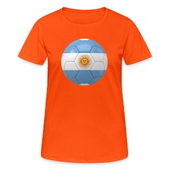 ARGENTINIENS FLAGGE AUF EINEM FUSSBALL - Frauen T-Shirt atmungsaktiv - Neonorange - Vorne - AI Model Female 172 dark (172cm)