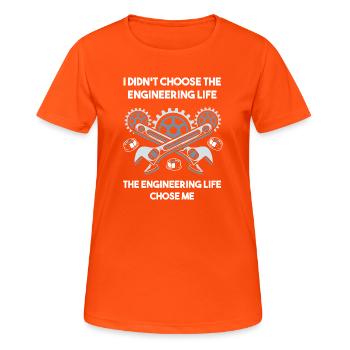Ingenieur Student - Frauen T-Shirt atmungsaktiv - Neonorange - Vorne - AI Model Female 172 dark (172cm)