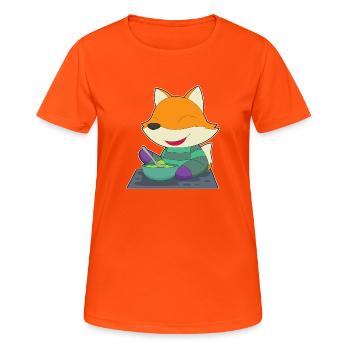 Fuchs Koch Schüssel Kochen - Frauen T-Shirt atmungsaktiv - Neonorange - Vorne - AI Model Female 172 dark (172cm)