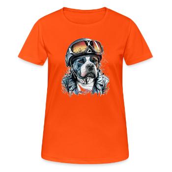 Molosse biker 3 - 109c - T-shirt respirant Femme - orange néon - Devant - AI Model Female 172 dark (172cm)